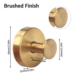 VirtuGro Pack of 4 Suction Cups with Hooks Towel Holder No Drilling Suction Hooks Extra Strong Max 5 kg Reusable Stainless Steel for Glass Door Bathroom Kitchen Smooth Window Gold