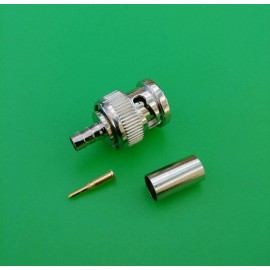 DLS (1 SET) BNC Male 3-PC Crimp RG58/U Thinnet PVC Connector - USA Seller