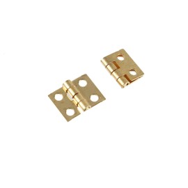 Xiaoyztan 0.3-Inch Tiny Brass Hinge 180-Degree Full Open Mini Hinges for Wooden Box Jewelry Caes Chest Box Dollhouse Cabinet or Other Woodworking 50Pcs Gold Tone