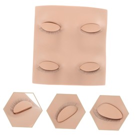 Beavorty Lash Practice Module Removable Practice Lashes Practice Eyelids for Eyelash Makeup Kits Model Kit Eyelash Mannequin Head with Removal Eyelids Replaceable Silica Gel Training Belt