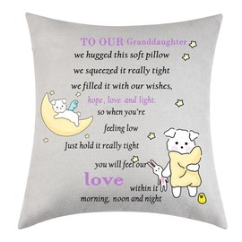 Tihnvk Granddaughter Cushion Cover Granddaughter Gifts from Grandma Grandpa, Gifts for Granddaughter Dog Throw Pillow Case Pillow Cover Couch Decorative Square 18x18 (granddaughter)