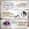 CHEFQ Stainless Steel Chafing Wick Fuel Holders with Safety Cover