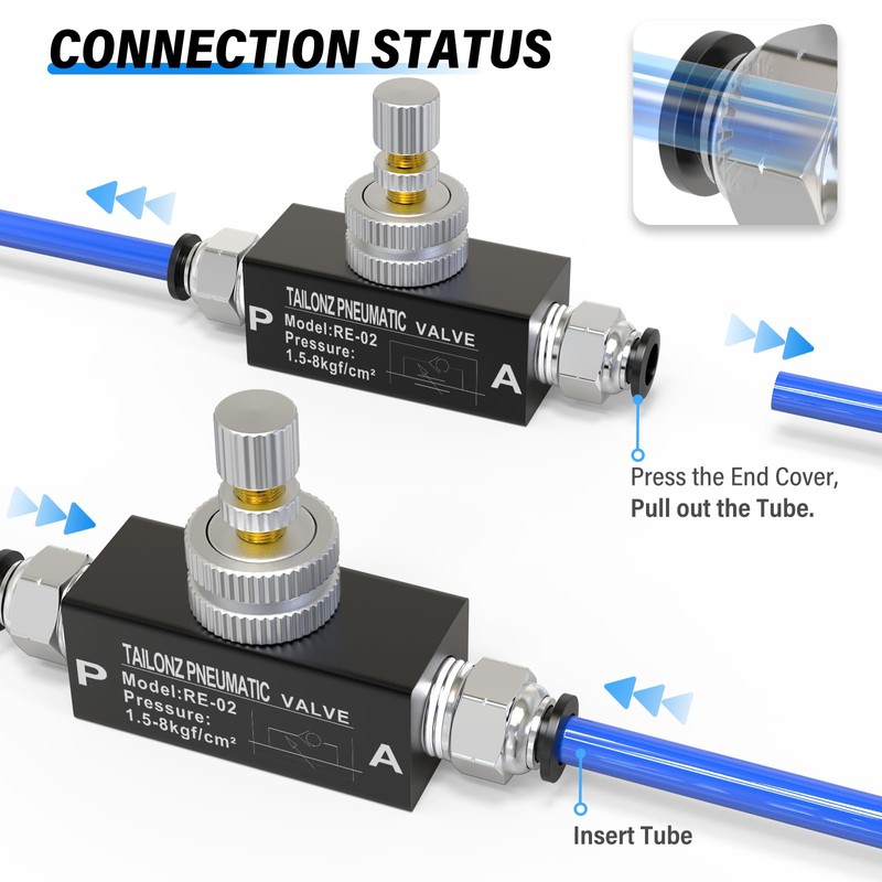 TAILONZ PNEUMATIC 1/4 Inch BSP Air Flow Control Valve with