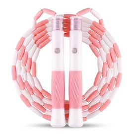 YUEDONG Beaded Jump Rope for Kids – Tangle-Free Adjustable Skipping Rope with Non-Slip Handle, Lightweight PVC Beads for Beginners, Indoor Outdoor Fit
