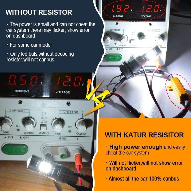 2Pcs LED Load Resistors, 50W 8Ohm Car LED Load Resistor