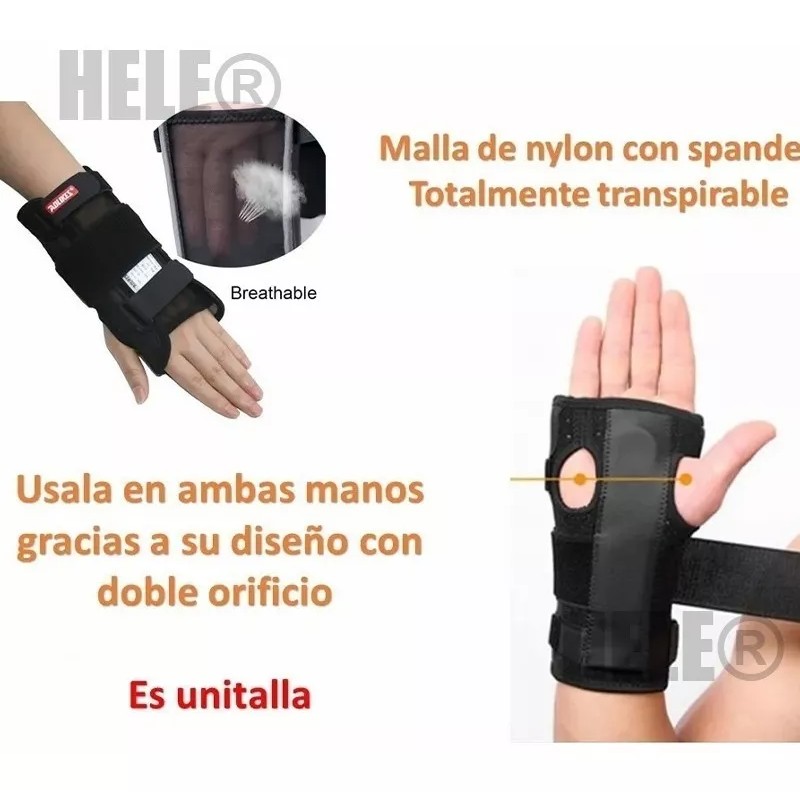 Hele Muñequera Rigida Ortopedica Deportes Rehabilitacion Ferula