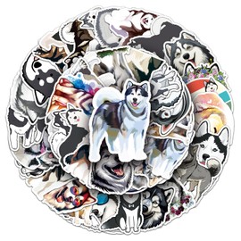 50 Packs Alaskan Malamute Stickers Water Bottles Laptop Phone Motorcycle Computer Guitar Skateboard Hydroflasks Dog Vinyl Sticker Waterproof Aesthetic Trendy Decals for Teens Girls Adults