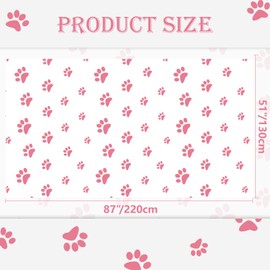 2 Pack Puppy Paw Print Tablecloth, 51x87'' Pink Table Cover for Pet Themed Party Decoration for Cat Dog Birthday Party Supplies Lets Pawty Party Supplies