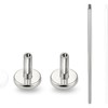 limerencia 16G/18G Hypoallergenic Internal Threaded Titanium Bar Post Replacement,Flat Back