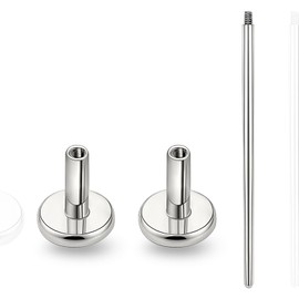 limerencia 16G/18G Hypoallergenic Internal Threaded Titanium Bar Post Replacement,Flat Back Stud Earrings Post Medusa Helix Couch Labret Bar for Women Men Sensitive Ears(A Pair)