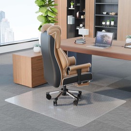 100pointONE Office Chair Mat for Low Pile Carpet Floor, Clear Carpet Chair Mat for Home & Office, Sturdy Floor Mat for Office Chair 48"x48"