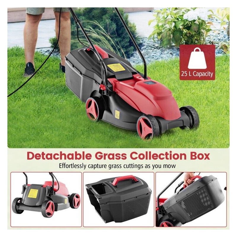 Costway 12-AMP Electric Lawn Mower Corded 13.5" Adjustable Height With