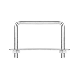 sourcing map Square U-Bolts, 3 Sets 87mm(3.43") Inner Width 70mm Length M8 304 Stainless Steel U Clamp Bolt with Nuts and Plates, for Boat Trailer