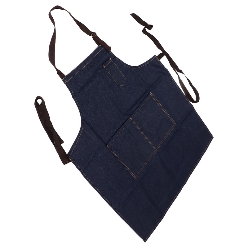 Denim Apron Abrasion Resistant Washable Chef Apron Adjustable Stylish Kitchen