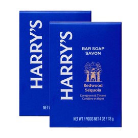 Harry's Bar Soap for Men - Redwood Scent, 4 oz Body Soap Bars, 2 Pack