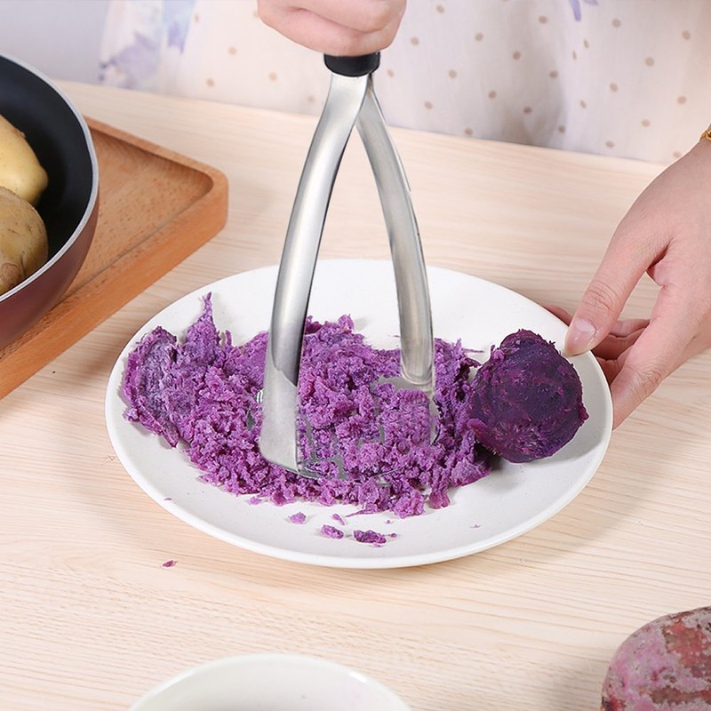 Joyoldelf Heavy Duty Stainless Steel Potato Masher, Professional Integrated Masher