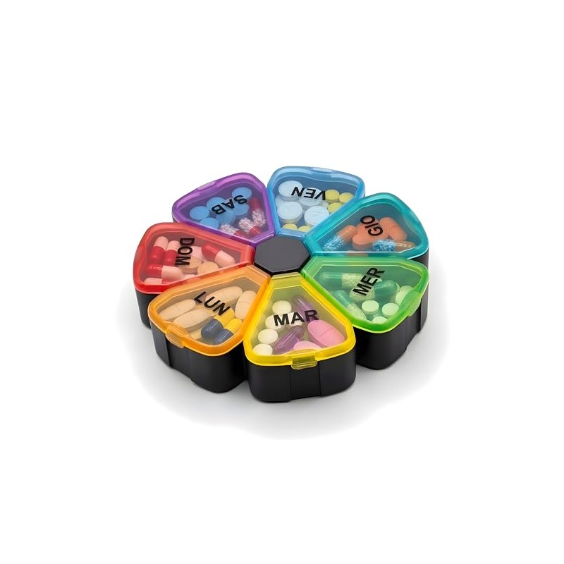 Weekly Pill Box 7 Compartments Round Large 12 cm –