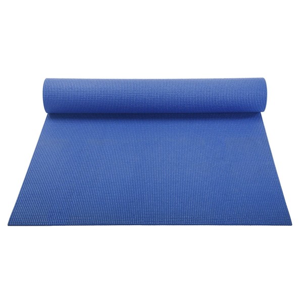 YogaAccessories 1/8'' Lightweight Classic Yoga Mat and Exercise Pad - Dark Blue