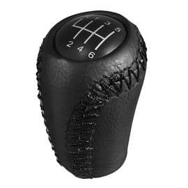 Black Leather Gear Stick Conversion Knob 6 Speed Replacement for Mazda 3 BK BL/ 5 CR CW/ 6 II GH