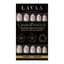 GLAZED FRENCH Press-On Nails by Lavaa Beauty | Short Round Chrome Glazed French Tip Nails