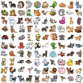 CIOUYAOS 100 Stück Sticker Set, Aesthetic Vintage Deko Diy Schöne Wasserfeste Vinyl Aufkleber for Auto Laptop Skateboard Fahrrad Decoration Mädchen Kinder School Stuff (tiere)