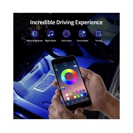 Unbranded FIKPOO lnterior Car Lights, 4PCS 72 LEDs for RGB LED Strip Light, with Car Charg