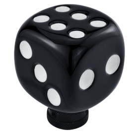Temzzer Dice Shape Transmission Shifter Knob Resin Vehicle Shift Lever Stick Handle for Most Manual Automotive Vehicles (Black, White)
