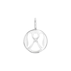 Amor Women's Pendant Made of 925 Sterling Silver, Women's Pendant, Partially with Gemstone, Rhodium-Plated 925 Silver, Gift Idea for Wife and Girlfriend, Sterling Silver, Synthetic zirconia.