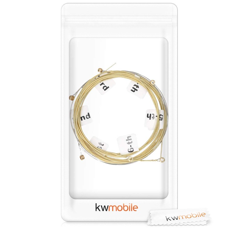 kwmobile Steel Guitar Strings 6 String Set for Acoustic and