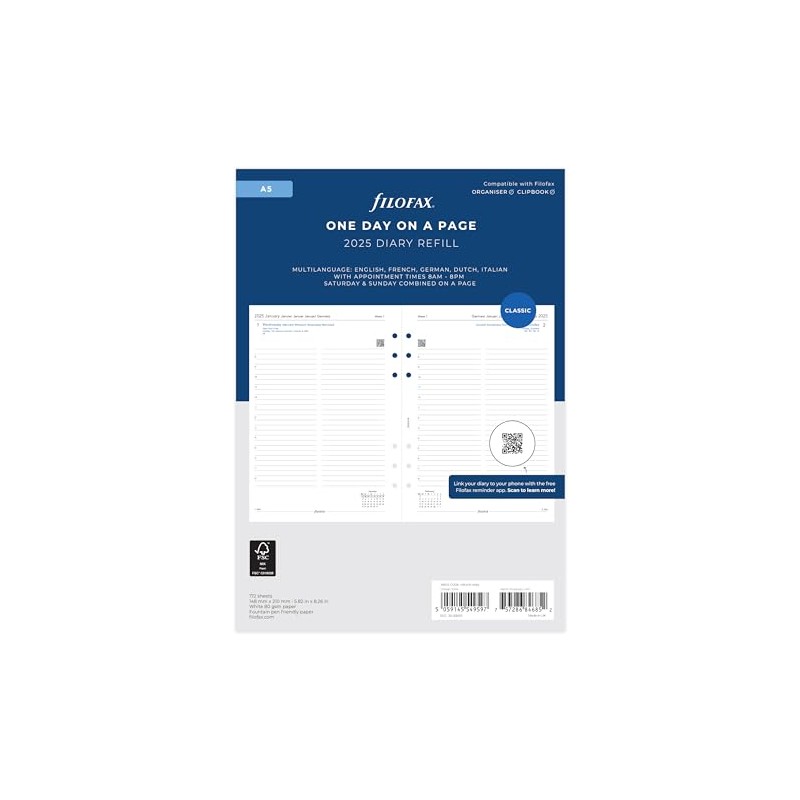 A5 Day per page 5 language appointments 2025