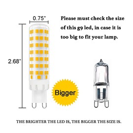 Yosenmi Dimmable G9 LED Bulb 8W, 75W G9 Halogen Bulb Equivalent, 780LM,120V, 5000K Daylight White, 5-Pack