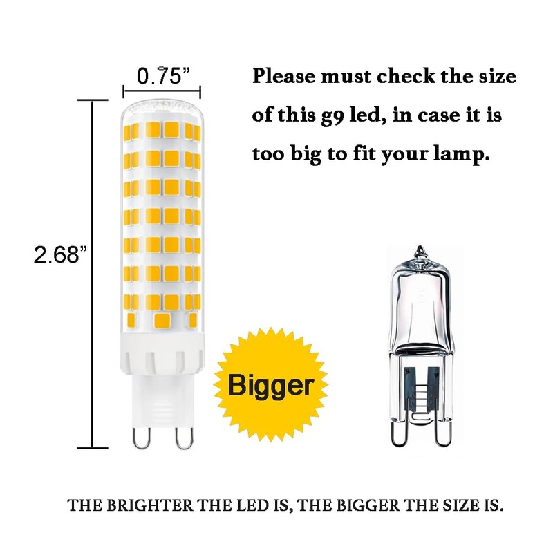 Yosenmi Dimmable G9 LED Bulb 8W, 75W G9 Halogen Bulb