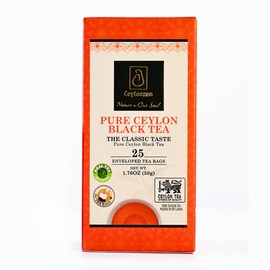Ceylonzon Pure Ceylon Black Tea Classic Taste 25 Individually Foil-Wrapped Tea Bags, Premium BOPF SriLankan Tea with Rich Antioxidant, Perfect for Hot or Iced Tea