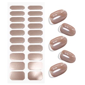 JMEOWIO Nagelfolie UV Härtend Kaffeefarbener Glitzer UV Gel Nail Strips Nagelsticker Nagelaufkleber Nail Art Dekoration Nageldesign Zubehör