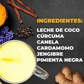 Golden Mix Leche Dorada | Acelera El Metabolismo Y Ayuda Digestión | Curcuma Coco Jengibre Canela Cardamomo Golden Milk | 800gr