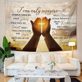 Jerkboo Christian Tapestry for Bedroom Christian Decor Jesus Tapestries Wall Hanging I Can Only Imagine Home & Dorm Decor