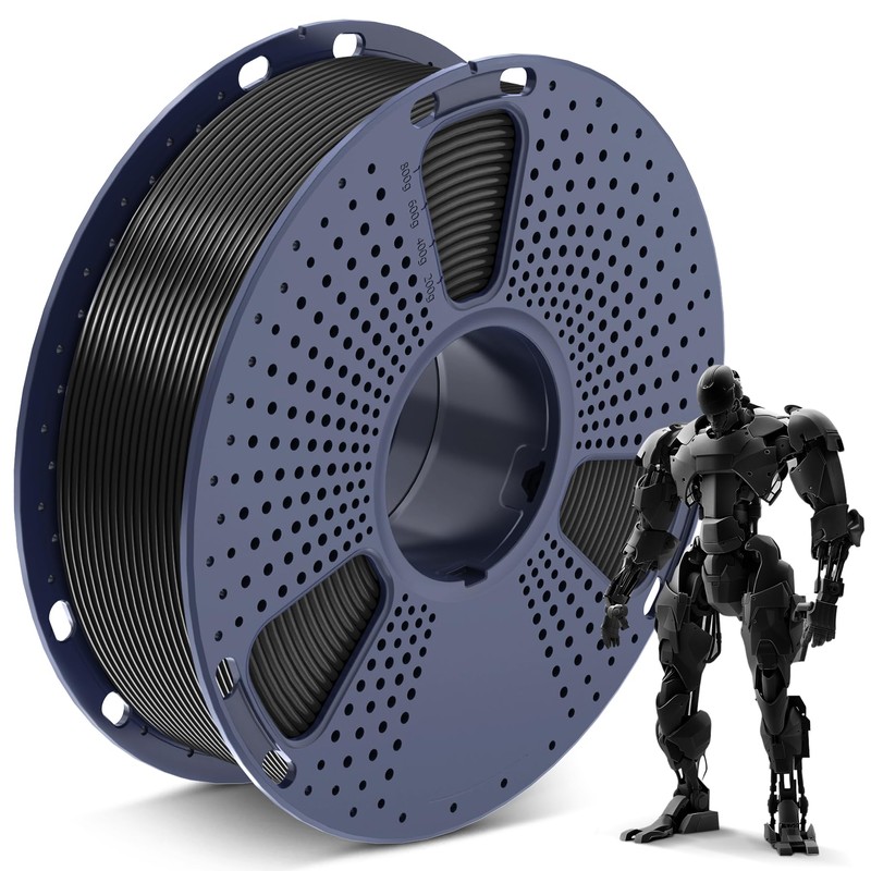 SUNLU Filamento PLA, Filamento Impresora 3D ±0.02mm, 1KG (Negro)