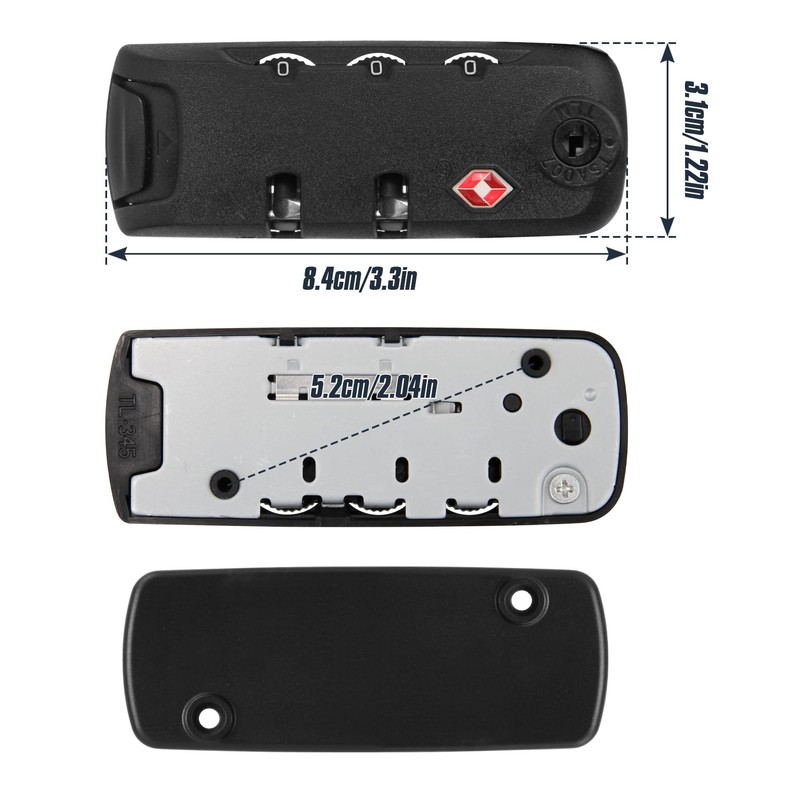 Volein 2 pcs Customs Locks for Luggage, TSA007 Authentication Security