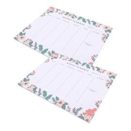 STOBOK Weekly Planner Paper Notepad Set 2pcs Tear-Off Weekly Planning Pad for Schedule Meal Compact Size Easy to Carry
