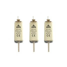 KPS Fuse NH-0 80A 500V gG-gL, Pack of 3 NH0 (80 A)