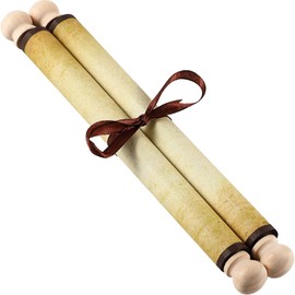 Makevivi 1 PCS Blank Scroll Paper with Wood Rods, for Naughty or Nice List, Writing, Wedding Vows, Invitation, Love Letter, Cosplay Prop, Renaissance, 7.1 x 30.5 inches