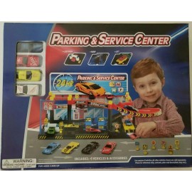 Polyfect Toys PARKING & SERVICE CENTER TOY PLAYSET WITH 4 VEHICLES & ACCESSORIES