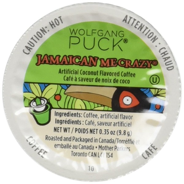 Wolfgang Puck Jamaican Me Crazy K-Cup Coffee, 96 Count Case, Compatible with All Keurig K-Cup Brewers, including Keurig 2.0, 24 Count (Pack of 4)