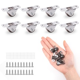8Pcs 1/2 Inch Mini Caster Wheels, Swivel Casters Set of 4, Rolling Wheels with Steel for Small Appliances, Furniture