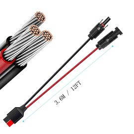 ZkeeShop Solar Charge Cable 10AWG Solar Panel Cable Compatible with Anderson to Solar Connectors for Solar Generator Power Station (12FT)