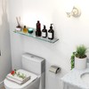 KOCOK 24 Inch Glass Bathroom Shelves,Brushed Nickel Floating Shelves for