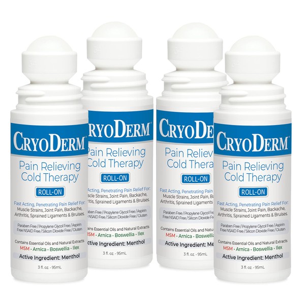 Cryoderm 3 Oz. Roll-On 4-PACK
