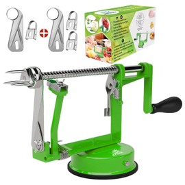 ARSUK Apple Peeler Corer Slicer with Suction Base – 3-in-1 Heavy Duty Cast Iron Hand Crank Machine for Potatoes & Pears – Stainless Steel Blades, Adjustable Arm, Quick Peeling & Spiral Slicing Tool
