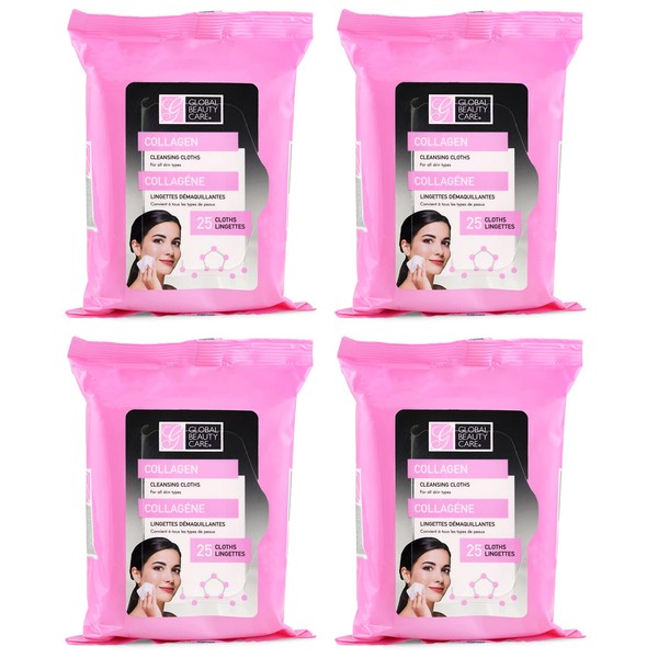 Retinol and Collagen Anti-aging Makeup Cleansing Wipes, 4-pk (100 Wipes) (Collagen)