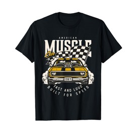 Vintage American Muscle Car Racing Flag T-Shirt